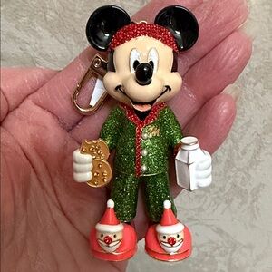 BaubleBar Disney Mickey Mouse milk and cookies Christmas bag charm/keychain.